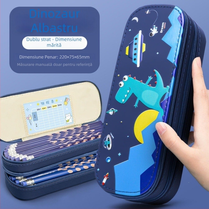 Penar pentru creioane cu capacitate mare, temă spațială și design astronaut, întărit, impermeabil, rezistent la pete, aspect estetic înalt