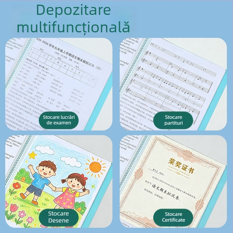 Mapă B5 verticală transparentă cu inserții, PP impermeabil pentru documente de birou