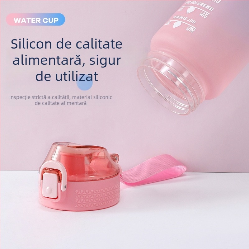 Sticlă de apă sport 600 ml, gradient, finisaj mat, design inspirat de spațiu, portabil pentru fitness