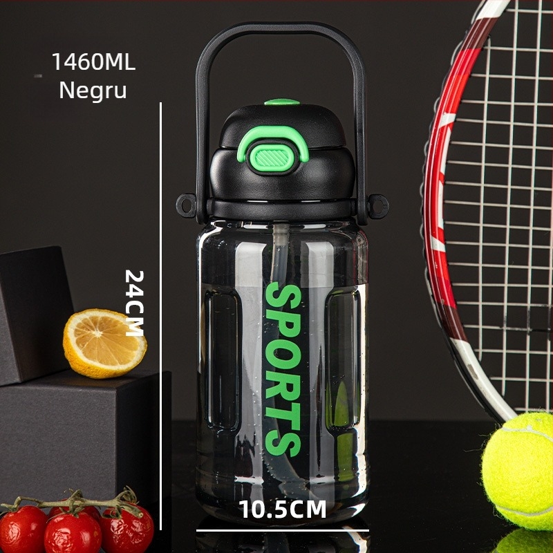 Recipient sport cu capac etanș, mare capacitate, din plastic, cu mâner, personalizabil
