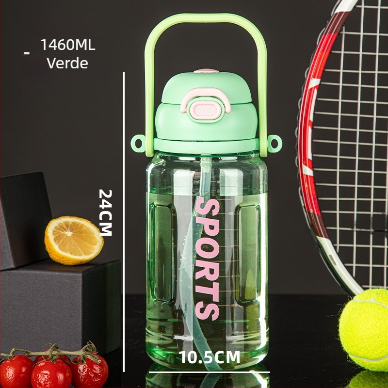Recipient sport cu capac etanș, mare capacitate, din plastic, cu mâner, personalizabil