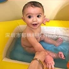 Piscină gonflabilă din PVC cu rață galbenă pentru copii, bază cu bule