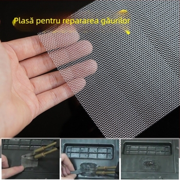 Plasă din oțel inoxidabil pentru sudură la găuri și fisuri ale barei de protecție auto; plasă de reparații din plastic