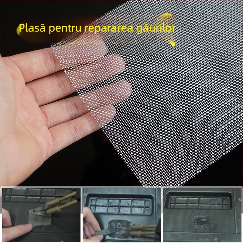 Plasă din oțel inoxidabil pentru sudură la găuri și fisuri ale barei de protecție auto; plasă de reparații din plastic