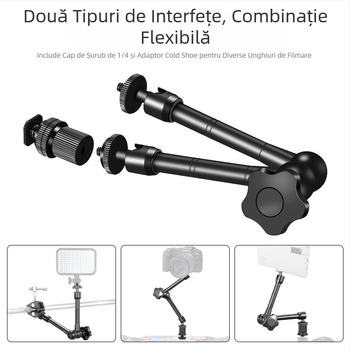 Braț Magic pentru cameră, lungimi 7/11/20 inci, clemă universală multifuncțională pentru monitor extern