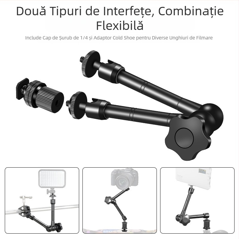 Braț Magic pentru cameră, lungimi 7/11/20 inci, clemă universală multifuncțională pentru monitor extern