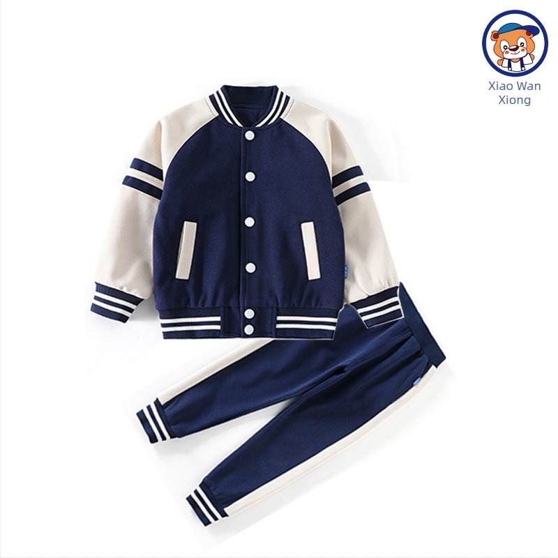 Set uniformă școlară în stil academic pentru clasa întâi și grădiniță, primăvară-toamnă, trei piese, top și pantaloni