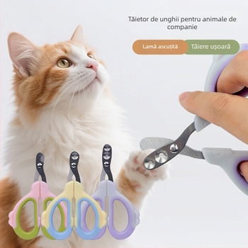 Clește pentru unghii pisică și câine, oțel inoxidabil, design cu gaură rotundă
