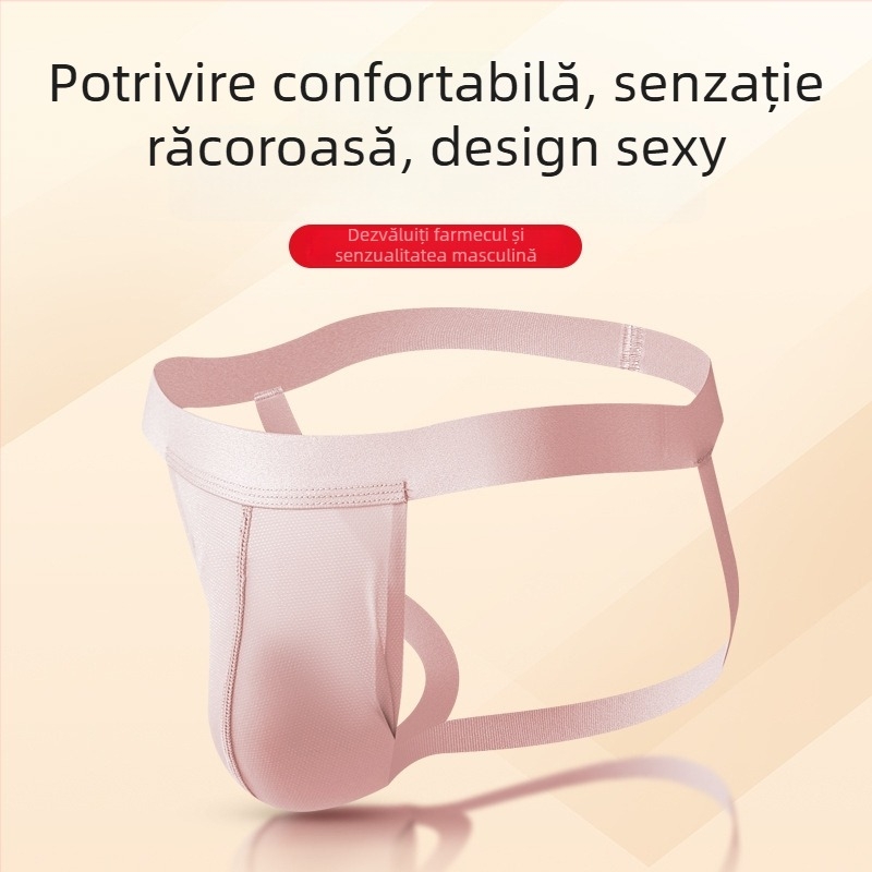 Thong masculin din ice silk, talie joasă, respirabil, uscare rapidă