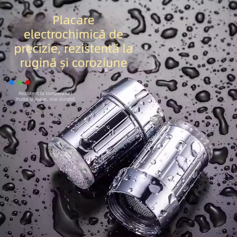 Robinet LED cu reglare a temperaturii și schimbare de culoare pentru uz casnic, gură anti-strop pentru chiuveta de bucătărie, robinet inteligent pentru apă caldă și rece