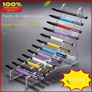 Suport de afișare din plastic cu 12 compartimente pentru creioane de sprâncene și eyeliner