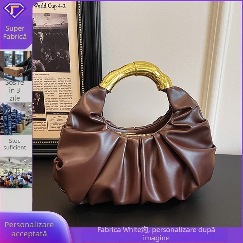 Geantă de damă cu plisare în formă de nor, geantă de seară luxoasă cu capacitate mare, stil retro pentru oraș, mână și crossbody