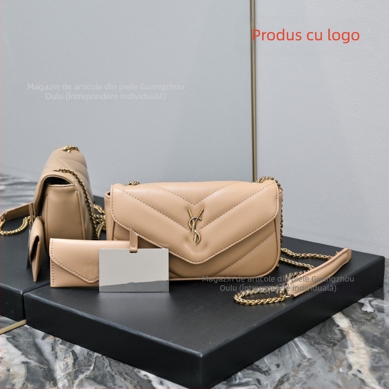 Yangshulin Geantă crossbody din piele de oaie, mică, clasică și versatilă pentru femei