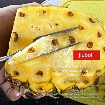 Kubori Set de trei piese pentru îndepărtarea ochilor de ananas, din oțel inoxidabil, eliminare rapidă a ochilor, rezistent la rugină, ușor de curățat