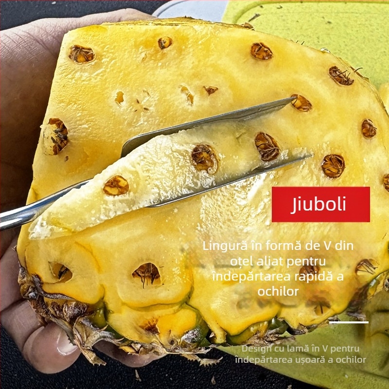 Kubori Set de trei piese pentru îndepărtarea ochilor de ananas, din oțel inoxidabil, eliminare rapidă a ochilor, rezistent la rugină, ușor de curățat