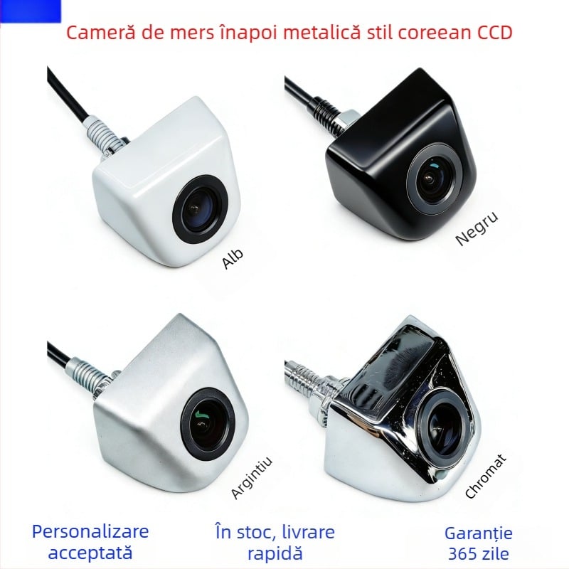 Cameră de mers înapoi universal din metal, montaj cu șurub în stil coreean, CVBS, cameră auto HD cu vedere de noapte, impermeabilă