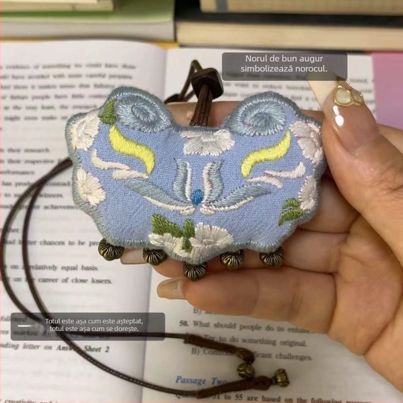 Kit DIY de broderie cu săculeț de iasomie, pentru poșetă și breloc