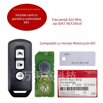 Chip ID47 433 MHz pentru cheia motocicletei Honda K01 cu etichetă K01