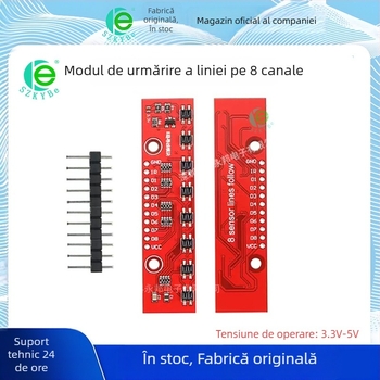 Modul de urmărire a liniei cu 8 canale, robot inteligent de urmărire a liniei cu evitare obstacole și detecție infraroșu