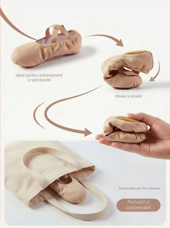 0113 Pantofi de dans din material elastic, talpă moale, stil balet cu labă de pisică, pentru adulți, dans modern și yoga