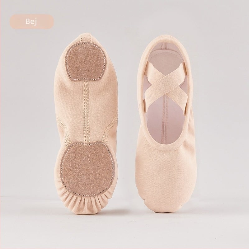0113 Pantofi de dans din material elastic, talpă moale, stil balet cu labă de pisică, pentru adulți, dans modern și yoga