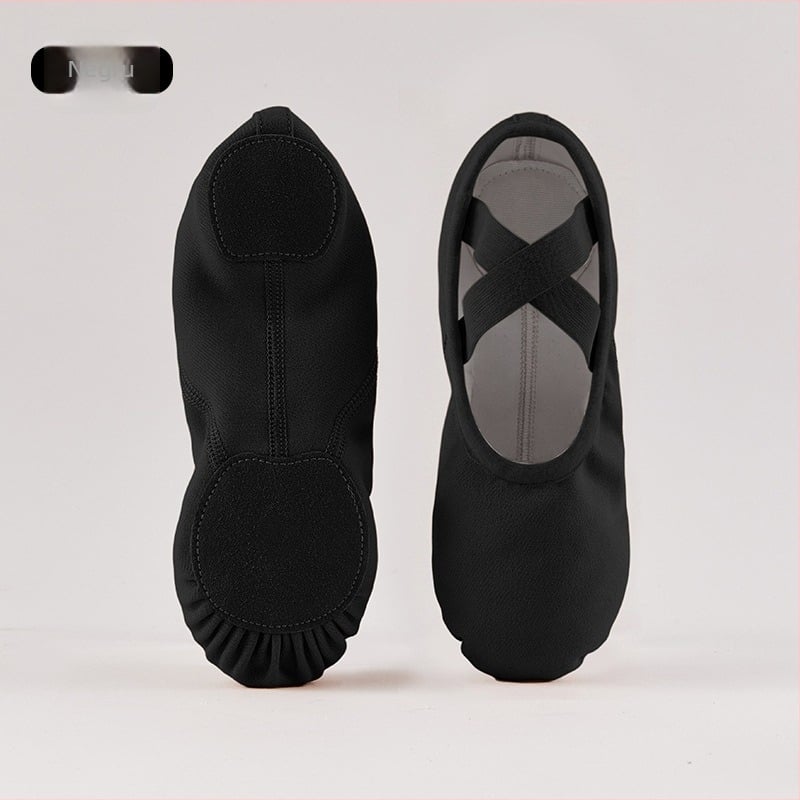 0113 Pantofi de dans din material elastic, talpă moale, stil balet cu labă de pisică, pentru adulți, dans modern și yoga
