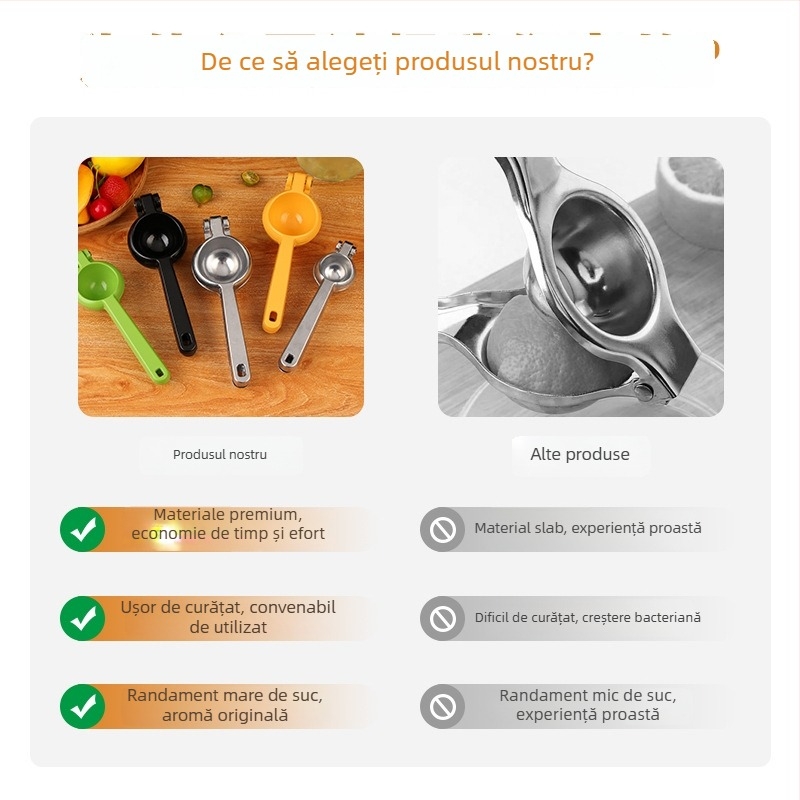 Storcător de lămâie din aliaj de aluminiu, presă manuală pentru fructe