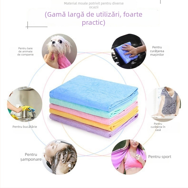 Prosop absorbant PVA pentru animale de companie, pentru baie la câini și pisici și spălarea mașinii, dimensiune mare, textură pielii de cerb