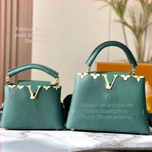 Geantă de umăr din piele naturală pentru femei, crossbody, cu design Capucines floral