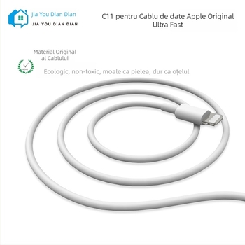 Jiayou Diandian cablu de date Lightning cu cip inteligent pentru iPhone 6-14, serie G-C11, alb