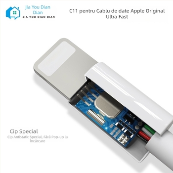 Jiayou Diandian cablu de date Lightning cu cip inteligent pentru iPhone 6-14, serie G-C11, alb