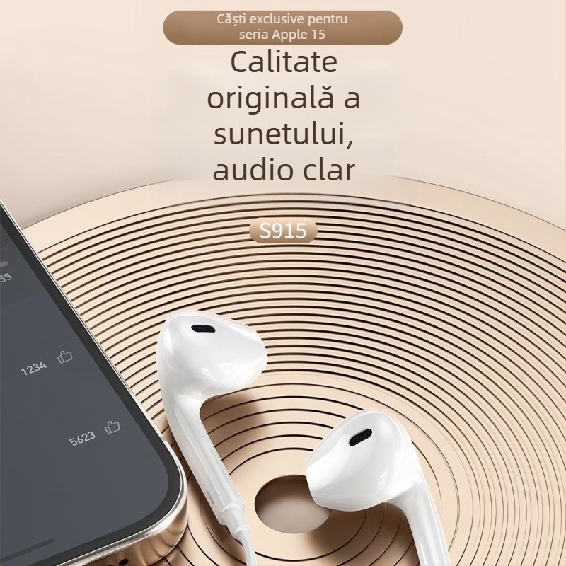 Căști stereo Type-C cablate, cu cip digital, compatibile cu iPhone 15, model S915
