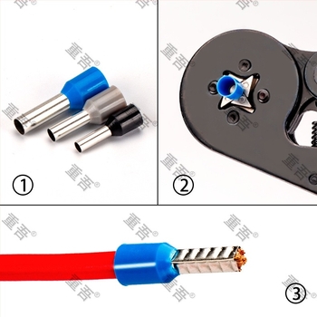 Set VE terminale de tip tub, 1200 buc., în cutie, conectori cu pini, capete de tip tub E