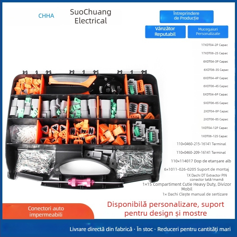 Set DT Series conectori auto impermeabili cu clește de sertizat manual