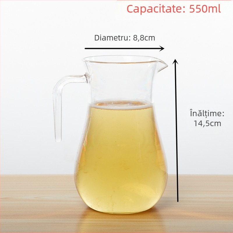 Decantor din acrilic cu mâner, dozator transparent pentru lichior și suc, capacitate peste 1000 ml