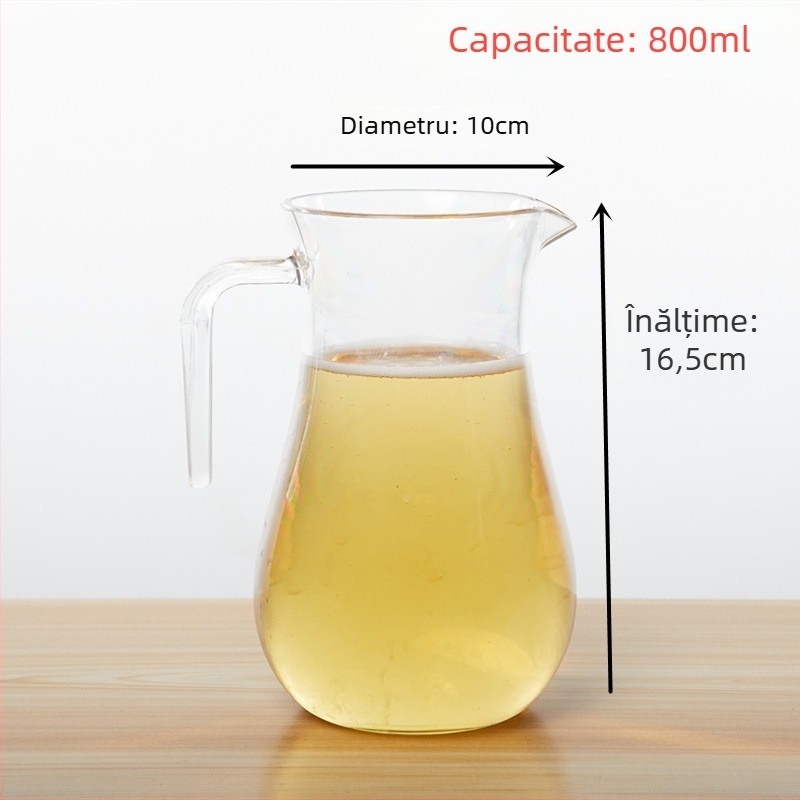 Decantor din acrilic cu mâner, dozator transparent pentru lichior și suc, capacitate peste 1000 ml