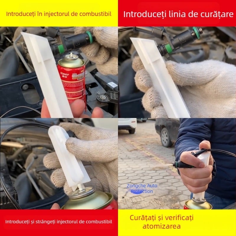 Kit de curățare a injectorului de combustibil pentru reparații auto – 2 piese, instrument din fier
