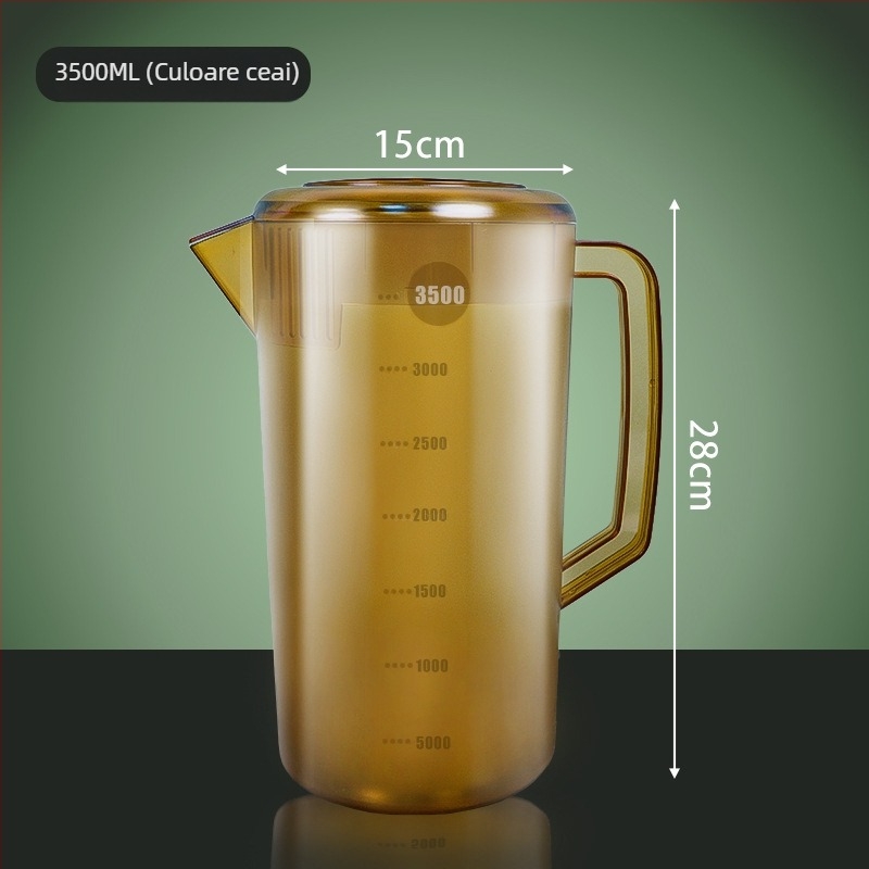 Cană de apă rece din PC pentru magazin de milk tea, mare capacitate, cu capac, rezistent la temperaturi înalte, cu scară de măsură, pentru ceai și suc