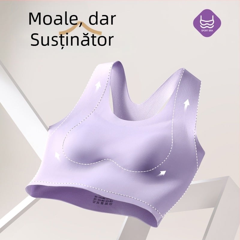 Sutien sport fără cusătură, cu lift pentru femei cu bust mare, reduce silueta, susține sânii laterali, fără sârmă, cupe fixe