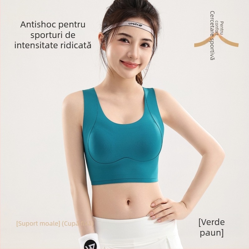 Sutien sport fără cusătură, cu lift pentru femei cu bust mare, reduce silueta, susține sânii laterali, fără sârmă, cupe fixe