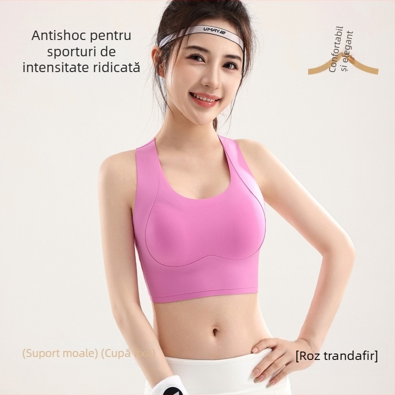 Sutien sport fără cusătură, cu lift pentru femei cu bust mare, reduce silueta, susține sânii laterali, fără sârmă, cupe fixe