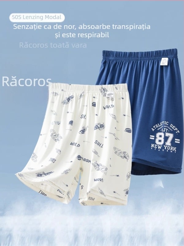 Pantaloni scurți de somn din modal pentru băieți pantaloni casual ușori de vară