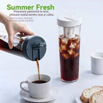 Recipient pentru infuzie rece de cafea 1000 ml – capacitate mare, pentru ceai de fructe, cafea neagră și apă rece; portabil