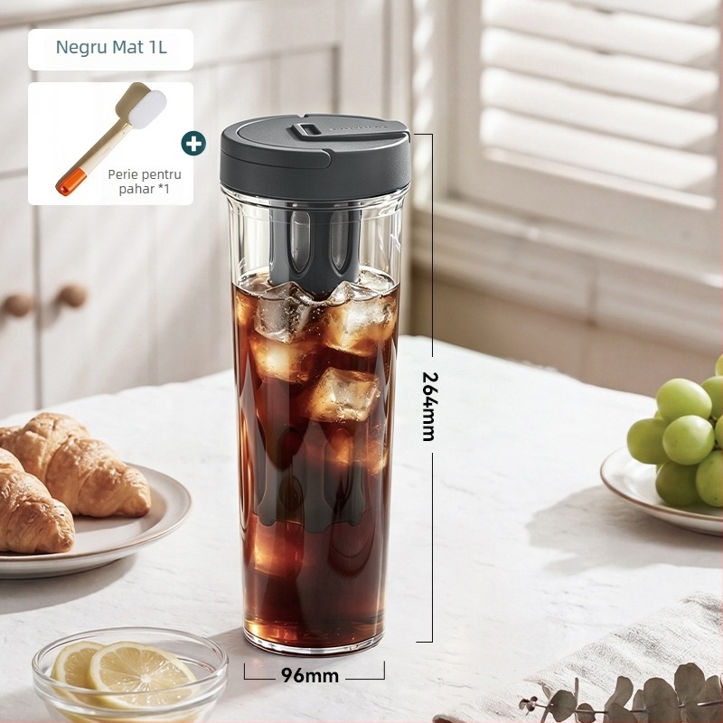 Recipient pentru infuzie rece de cafea 1000 ml – capacitate mare, pentru ceai de fructe, cafea neagră și apă rece; portabil