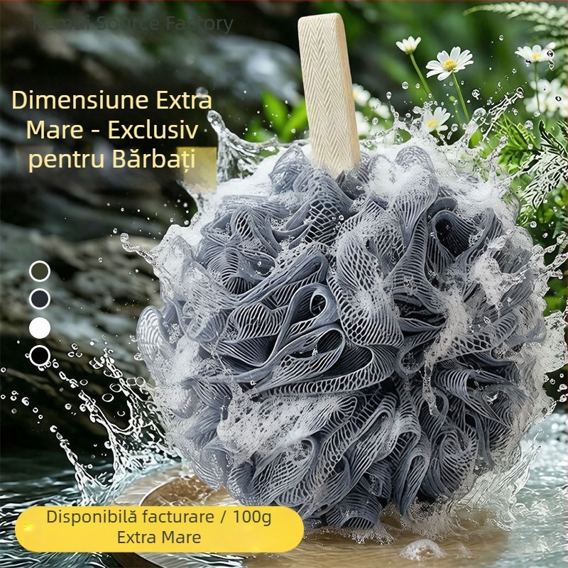 Minge de baie extra-large, moale, 100 g, pentru frecare și spumare, pentru bărbați