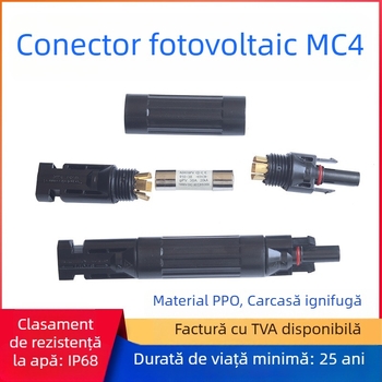 Conector MC4 fotovoltaic cu siguranță inline, 30A, tub de siguranță