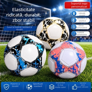 Fotbal mărimea 5, cu logo personalizat pentru antrenamente și meciuri în aer liber, cusut la mașină, pentru adulți și juniori