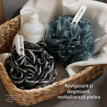 Balon de baie elegant, 80 g, extra mare pentru bărbați, delicat cu pielea