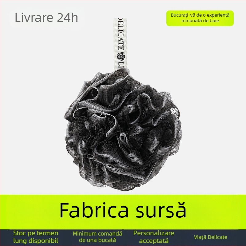 Balon de baie elegant, 80 g, extra mare pentru bărbați, delicat cu pielea