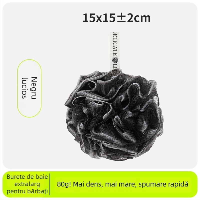 Balon de baie elegant, 80 g, extra mare pentru bărbați, delicat cu pielea